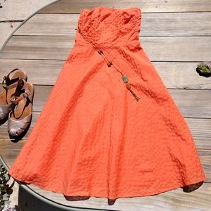 J. Crew Embossed Strapless Coral Dress